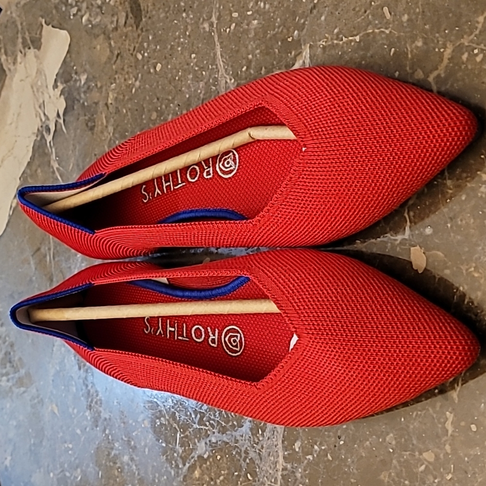 Rothys The Point Red flats size 8